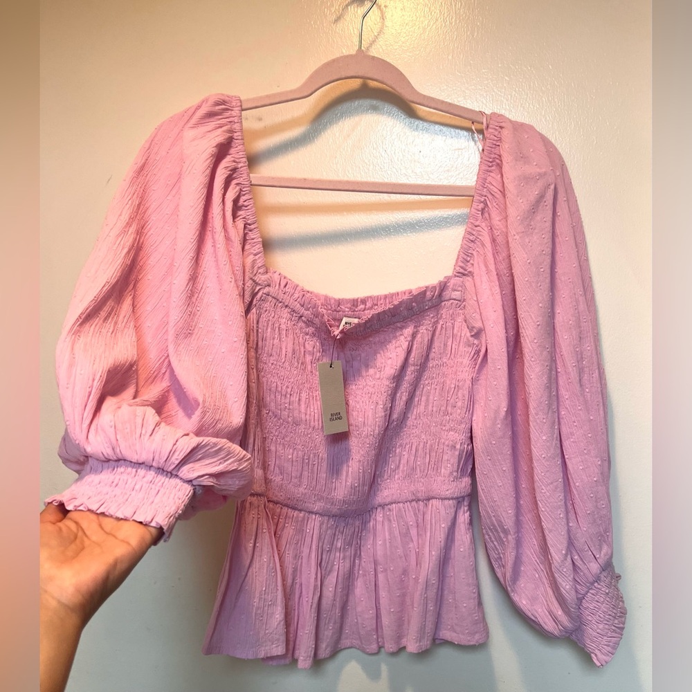 River Island Lovely Purple Puff Sleeve Top